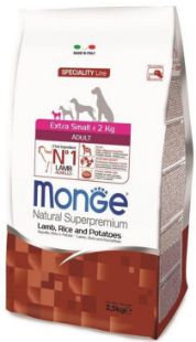 M11488 Monge Dry Dog Spec. Line - Extra Small Adult Lamb, rice & potatoes 2,5 kg paveikslėlis