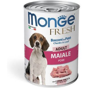 M14465 Monge Fresh - Wet ADULT Dog Cans Pate & chunkies Pork 400 g paveikslėlis
