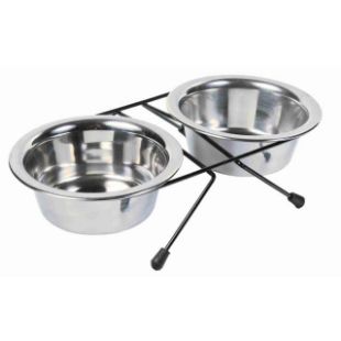 1.6_24832 TRIXIE Dubenėlių kompl., nerūd. plienas-metalas, 2x0.75 l, 17 cm-33x8x19 cm (pak.4) paveikslėlis
