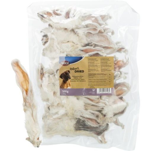 1.7_27126 TRIXIE Triušių ausys su kailiu 500 g (pak.2) paveikslėlis