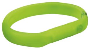 1.1_12684 TRIXIE LED antkaklis USB, platus, silikonas, M-L: 50 cm/18 mm, žalias (pak.2) paveikslėlis