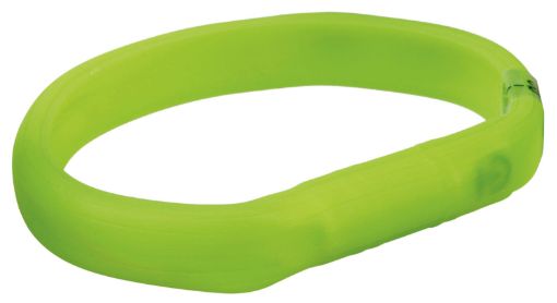 1.1_12684 TRIXIE LED antkaklis USB, platus, silikonas, M-L: 50 cm/18 mm, žalias (pak.2) paveikslėlis