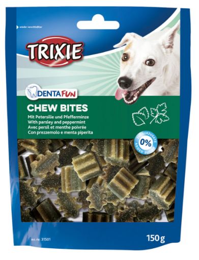 1.7_31501 TRIXIE kramtomieji skamėstai šunims Denta Fun Chew Bites, petražolės/pipirmėtės, 150 g (pak.10) paveikslėlis