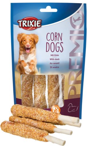 1.7_31749 TRIXIE PREMIO skanėstai šunims Corn Dogs, antiena, 4 vnt./100 g (pak.6) paveikslėlis