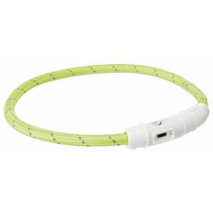1.1_12701 TRIXIE LED antkaklis USB, TPU/nailonas, M-L 45cm/7 mm, žalias (pak.2) paveikslėlis