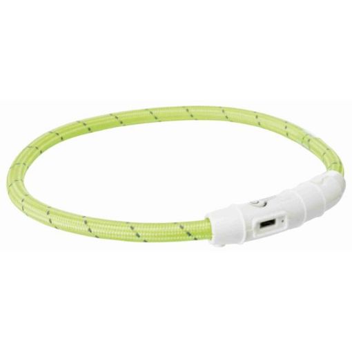 1.1_12701 TRIXIE LED antkaklis USB, TPU/nailonas, M-L 45cm/7 mm, žalias (pak.2) paveikslėlis