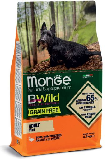 M04756 Monge Dry Dog Adult GRAIN FREE Mini Duck & potatoes 2,5 kg paveikslėlis