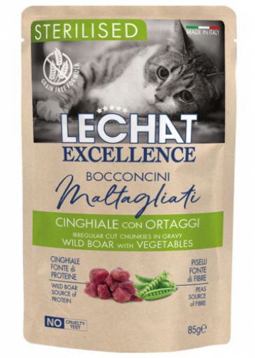 LE61926 Lechat Exc. konservai sterilizuotoms katėms su šerniena ir daržovėmis 85g (pak.28) paveikslėlis