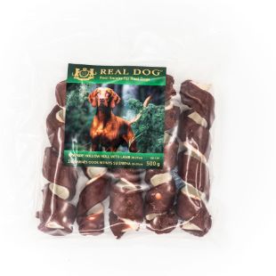 RD-149 REAL DOG SNACKS Žaliaminės odos spyruoklė su ėriena 18-20cm 500g paveikslėlis