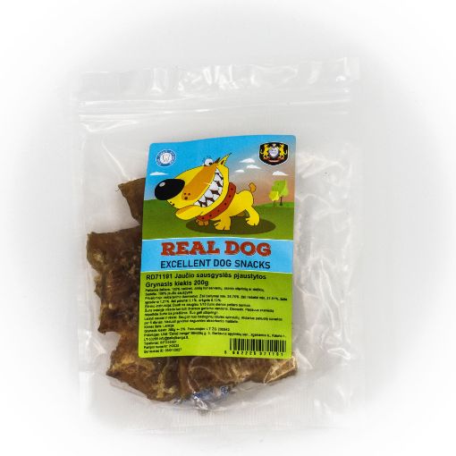 RD71191 Real Dog Snacks Jaučio sausgyslės pjaustytos 200g paveikslėlis