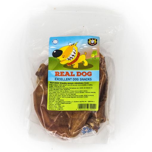 RD72022 Real Dog Snacks Kiaulės ausys vidutinės 3vnt. paveikslėlis