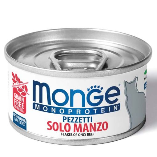 M13819 Monge MONOPROTEIN - Cat Flakes Only BEEF 80 g (pak24) paveikslėlis