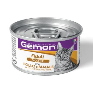 G01022 GEMON - Wet Cat Mousse Adult Chicken/Pork 85 g (pak.24) paveikslėlis