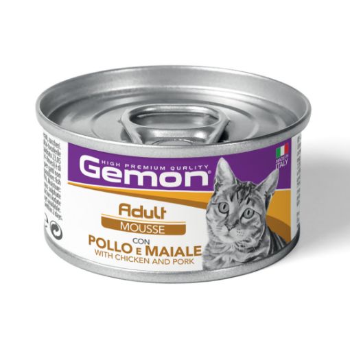 G01022 GEMON - Wet Cat Mousse Adult Chicken/Pork 85 g (pak.24) paveikslėlis
