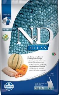 F38869 FARMINA N&D OCEAN - CAT Dry Cod Shrimp Pumpkin&Cantaloupe KITTEN 5 kg paveikslėlis