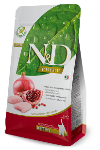 F32584 FARMINA N&D PRIME - CAT Dry Chicken&Pomegr KITTEN 1,5 kg (pak.8) paveikslėlis