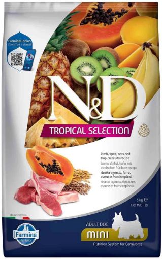 F42323 FARMINA N&D TROPICAL SELECTION - DOG Dry Lamb ADULT MINI 5 kg paveikslėlis