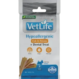 F43085 FARMINA  VET LIFE - DOG TREAT - HYPOALLERGENIC Fish&Potato ADULT MINI 60 g paveikslėlis