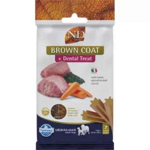 F44730 FARMINA N&D BROWN - DOG TREAT - Lamb Potato Carrot&Spirulina ADULT MED&MAX 100 g paveikslėlis