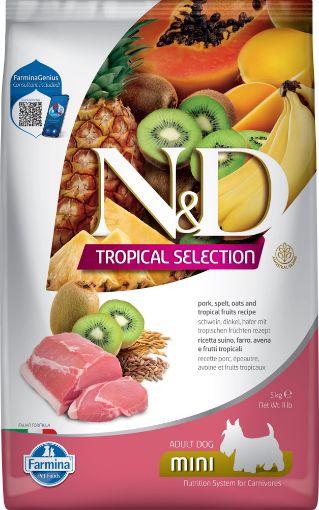 F42286 FARMINA N&D TROPICAL SELECTION - DOG Dry Pork ADULT MINI 5 kg paveikslėlis