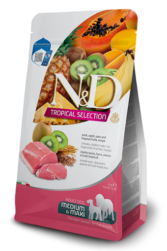 F42293 FARMINA N&D TROPICAL SELECTION - DOG Dry Pork ADULT MED&MAX 2 kg (pak.4) paveikslėlis