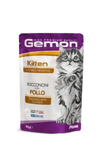 G00896 GEMON - Wet Cat Pouches - chunkies Kitten chicken 100 g paveikslėlis