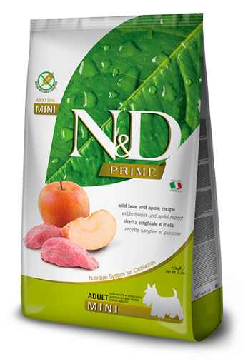 F21649 FARMINA N&D PRIME - DOG Dry Wild Boar&Apple ADULT MINI 2,5 kg (pak.4) paveikslėlis