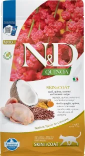 F35837 FARMINA N&D QUINOA - CAT Dry SKIN&COAT Quail&Coconut ADULT 1,5 kg (pak.8) paveikslėlis