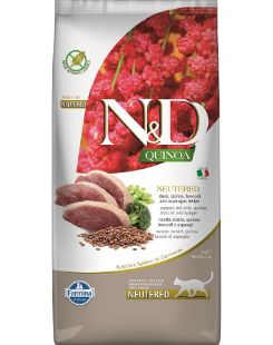 F38685 FARMINA N&D QUINOA - CAT Dry NEUTERED Duck Broccoli&Asparagus ADULT 5 kg paveikslėlis