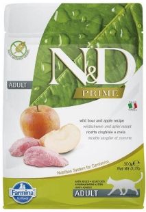 F21076 FARMINA N&D PRIME - CAT Dry Wild Boar&Apple ADULT 300 g (pak.16) paveikslėlis