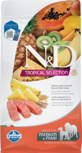 F42378 FARMINA N&D TROPICAL SELECTION - DOG Dry Salmon ADULT MED&MAX 2 kg (pak.4) paveikslėlis
