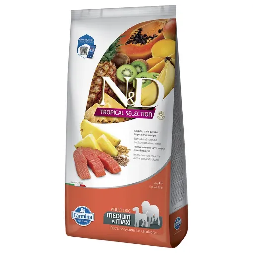 F42385 FARMINA N&D TROPICAL SELECTION - DOG Dry Salmon ADULT MED&MAX 10 kg paveikslėlis