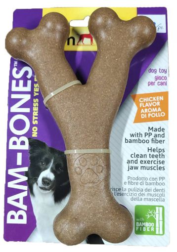 80674 GD BAM-BONES bambuko kaulas Y CHICKEN 5.25 13.3cm paveikslėlis