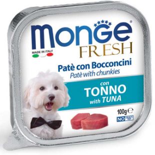M13017 Monge Fresh - Wet Dog Pate & chunkies tuna 100 g paveikslėlis