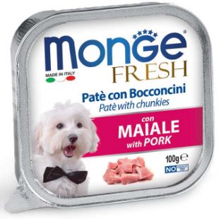 M13093 Monge Fresh - Wet Dog Alu Pate & chunkies Pork 100 g paveikslėlis