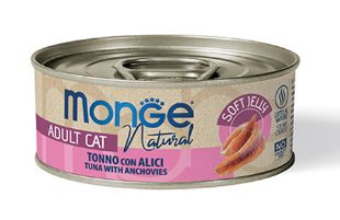 M07047 Monge Jelly - Wet Cat Yellowfin tuna with anchovies in Jelly 80 g paveikslėlis