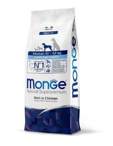 M11662 Monge Dry Dog Medium Puppy & Junior 12 kg paveikslėlis