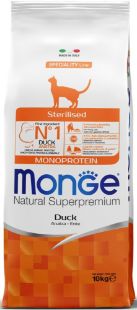 M56182 Monge Dry Cat Adult Sterilized Duck monoprotein 10 kg paveikslėlis