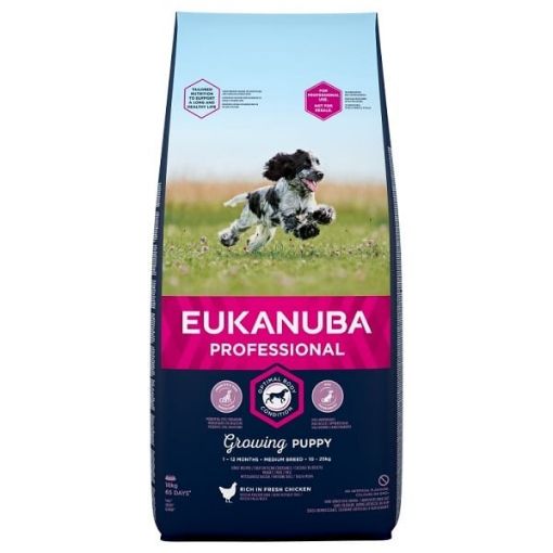 E45990 Euk Puppy & Junior Medium Breed PFB 18 kg paveikslėlis