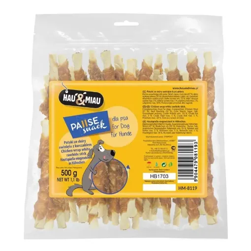 HM-8119 Hau&Miau Balti pagaliukai, apsukti vištiena 500g paveikslėlis