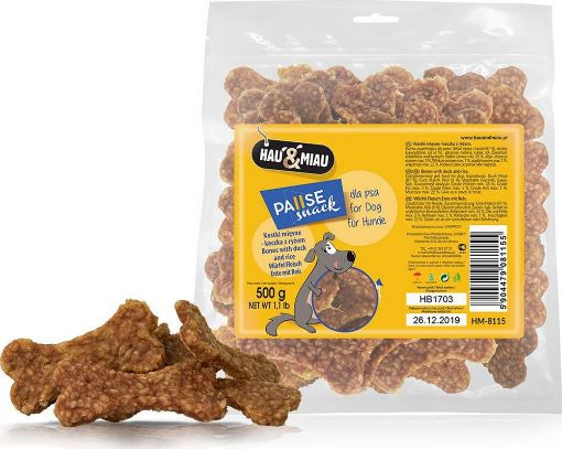 HM-8115 Hau&Miau Mėsos kauliukai antiena su ryžiais 500g paveikslėlis