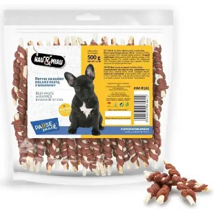 HM-8161 Hau&Miau Balti pagaliukai, padengti jautienos pasta 500g paveikslėlis