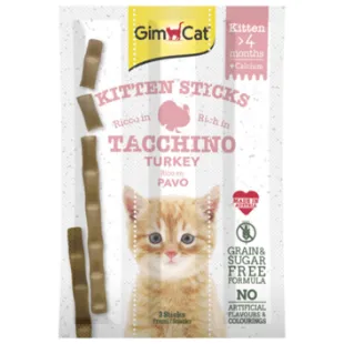 02.420448 GIMCAT KITTEN STICKS WITH TURKEY & CALCIUM 3vnt paveikslėlis
