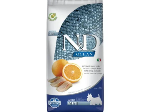 F36469 FARMINA N&D OCEAN - DOG Dry Herring&Orange ADULT MINI 7 kg paveikslėlis