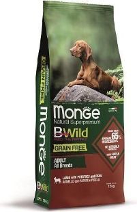 M11730 Monge Dry Dog BWILD Grain Free - All Breeds Adult Lamb Potatoes Peas 12 kg paveikslėlis
