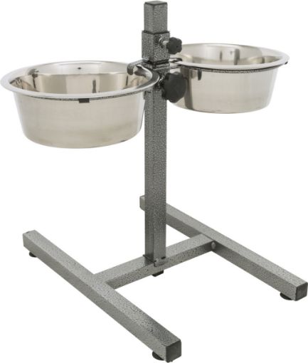 1.6_24921 TRIXIE Stovas su dubenėliais, reg. aukštis, nerūd. plienas-metalas, 2x1.8 l, 21 cm paveikslėlis