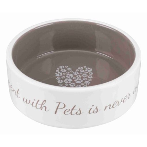 1.6_25053 TRIXIE Pet's Home Dubenėlis, keramika, 0.3 l, 12 cm, balta-smėlio (pak.4) paveikslėlis