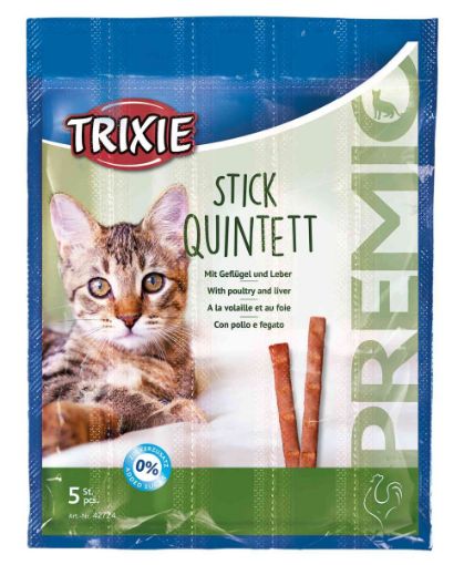 3.4_42724 TRIXIE PREMIO Stick Quintett, poultry-liver, skanėstas katėms 5x5 g (pak.24) paveikslėlis