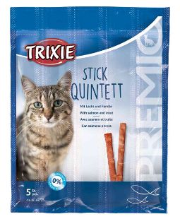 3.4_42725 TRIXIE PREMIO Stick Quintett, salmon-trout, skanėstas katėms 5x5 g (pak.24) paveikslėlis