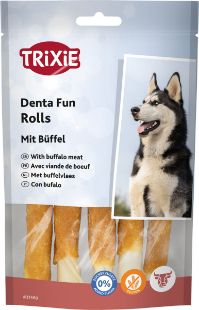 1.7_31388 TRIXIE Denta Fun Buffalo Chewing Rolls, 12 cm, 5 vnt.-70 g (pak.6) paveikslėlis